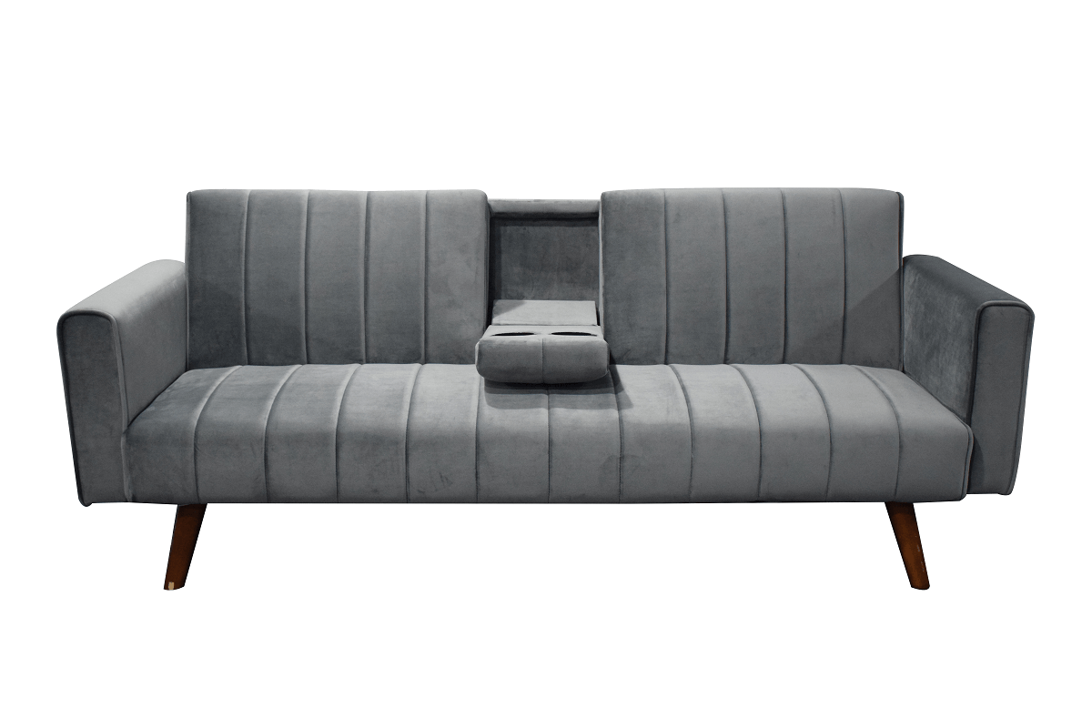 Sofá Cama Ikal Momy Gris con Posavasos