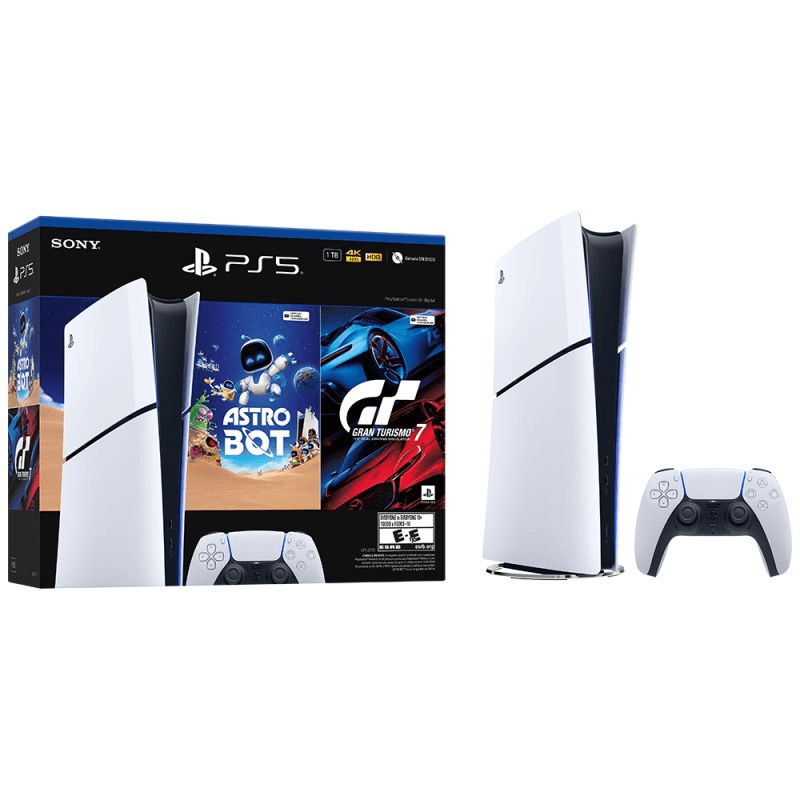 Consola PS5 Sony PlayStation Digital Slim Bundle 2 + Incluye 2 juegos (AstroBot & Gran Turismo 7)