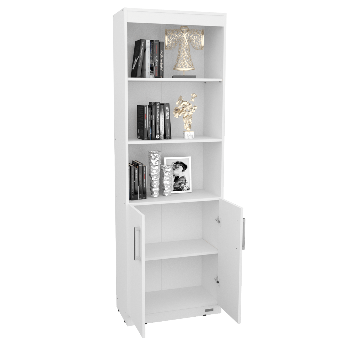 Biblioteca Mosconi Blanca Con Estantes Y Puertas Repisa Mosconi DAKAR 81049