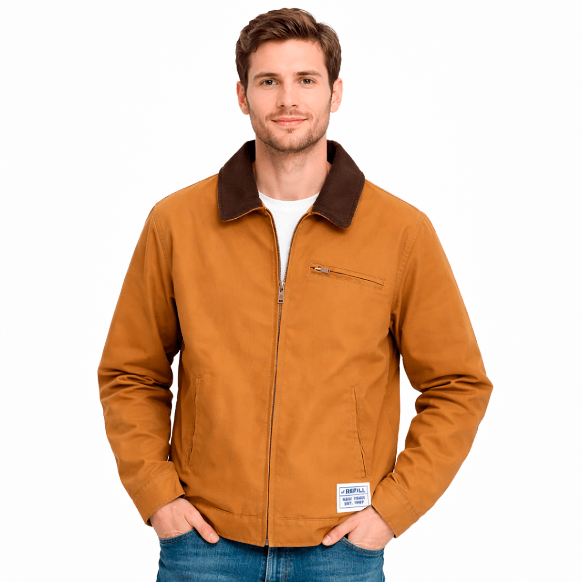 Campera Refill Abrigo Café Hombre