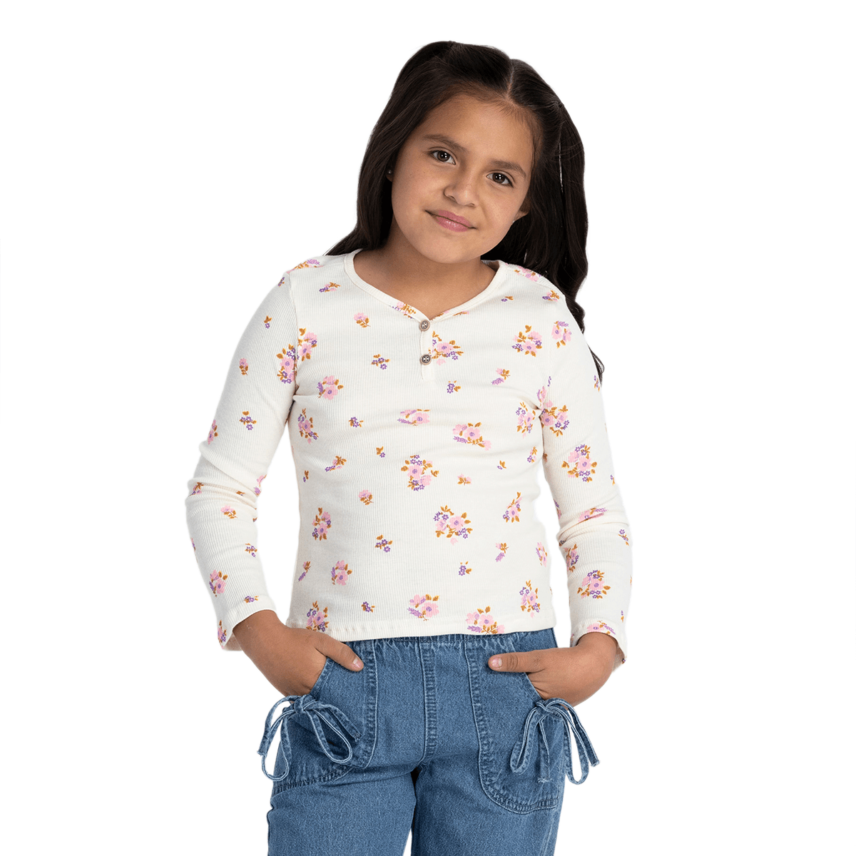 Pack x2 Remera Manga Larga Refill Estampado Flores Infantil
