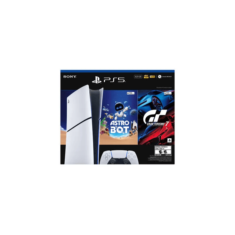 Consola PS5 Sony PlayStation Digital Slim Bundle 2 + Incluye 2 juegos (AstroBot & Gran Turismo 7)